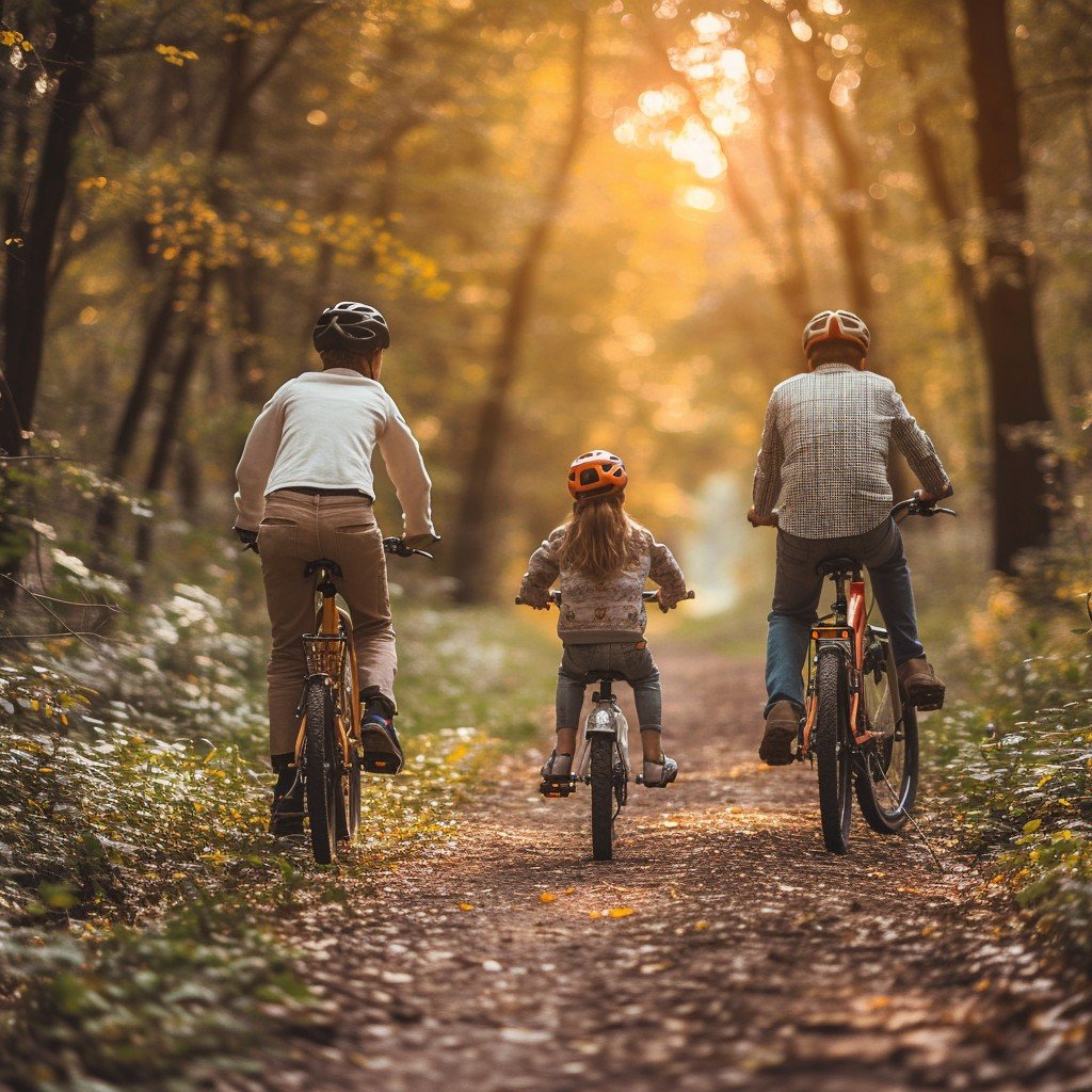 Family biking in Hocking Hills