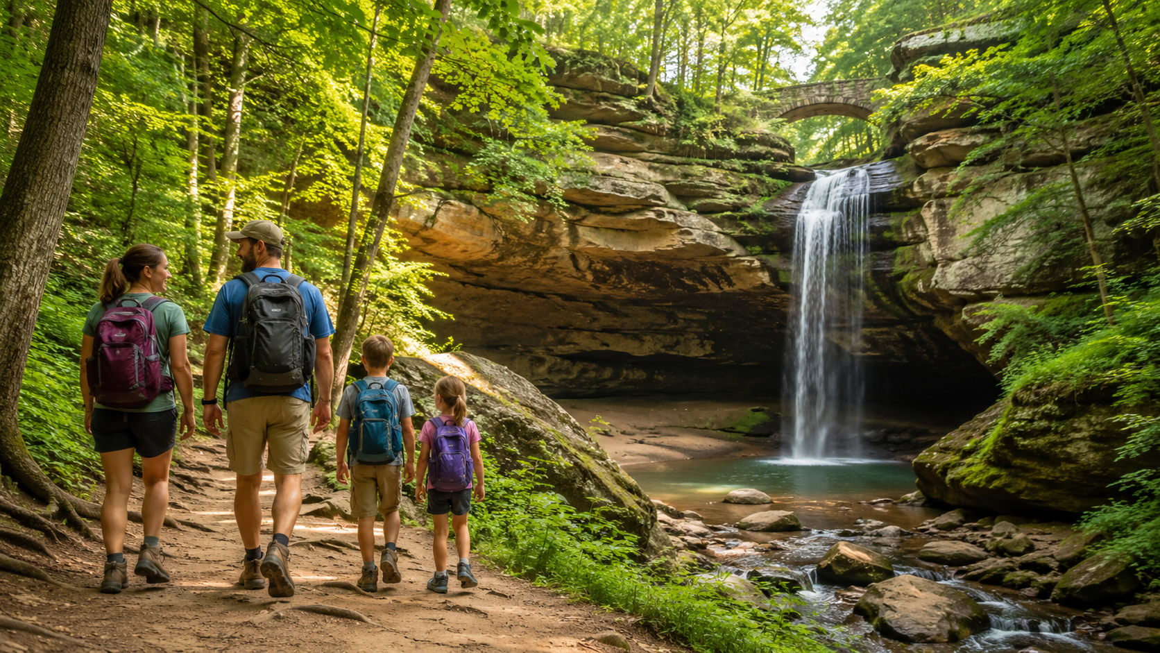 Family Hiking in Hocking Hills